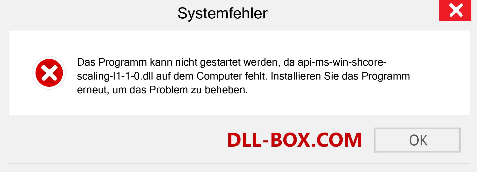 api-ms-win-shcore-scaling-l1-1-0.dll-Datei fehlt?. Download für Windows 7, 8, 10 - Fix api-ms-win-shcore-scaling-l1-1-0 dll Missing Error unter Windows, Fotos, Bildern