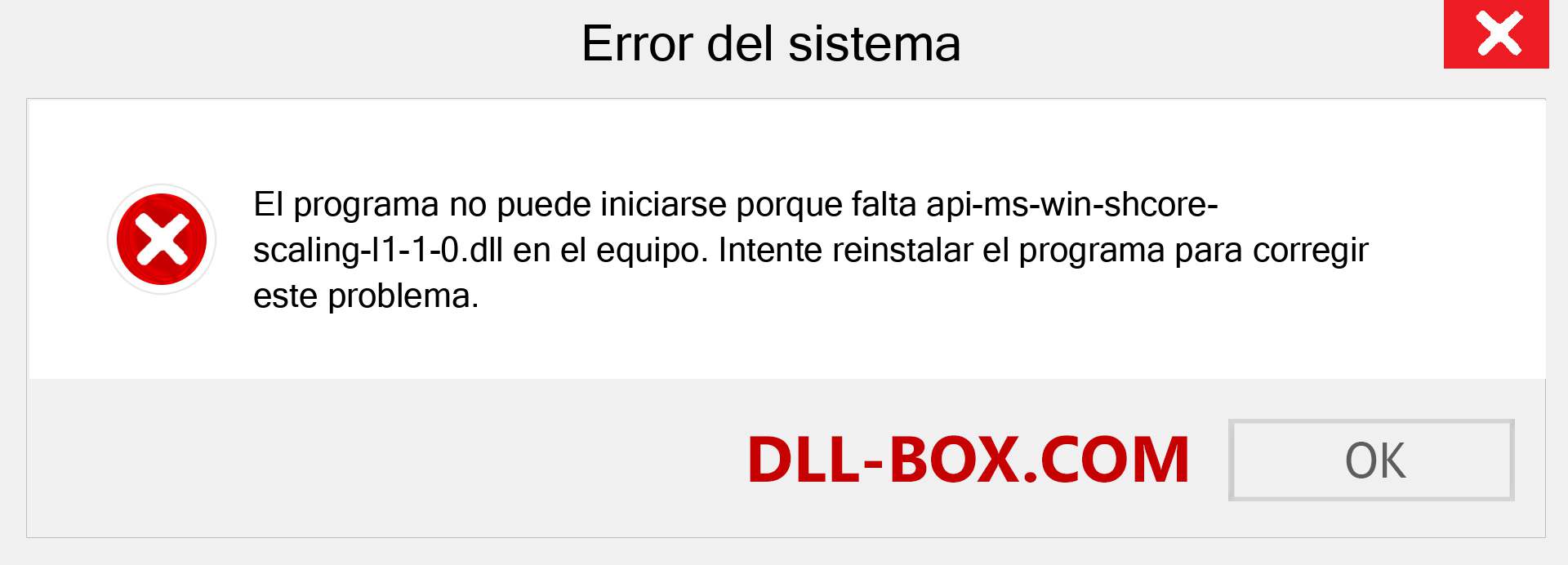 ¿Falta el archivo api-ms-win-shcore-scaling-l1-1-0.dll ?. Descargar para Windows 7, 8, 10 - Corregir api-ms-win-shcore-scaling-l1-1-0 dll Missing Error en Windows, fotos, imágenes